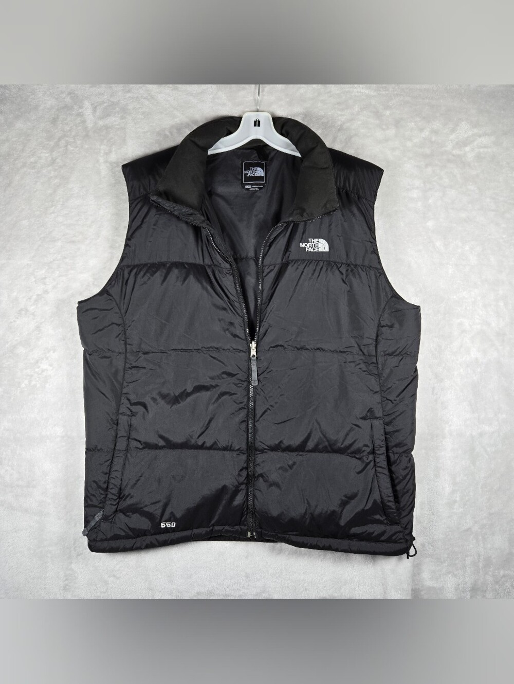 The North Face 550 Down Puffer Vest Men's Full Zip Size XL Black Lightweight